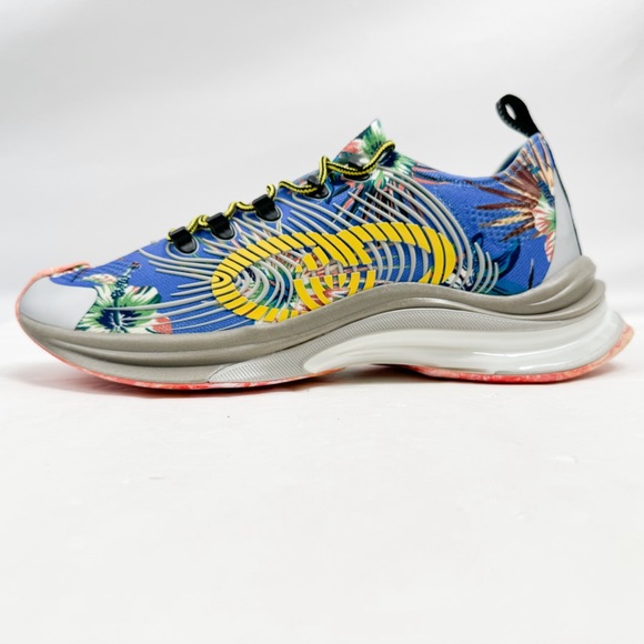 Gucci Marble and Floral Run Sneakers 'Blue Yellow White' 698561-UZI10-8470 🔥😳 - Picture 8 of 16